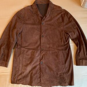 Gimo’s Suede Button Front Shacket Shirt Jacket EU 50 US 40 Mens L Leather Italy